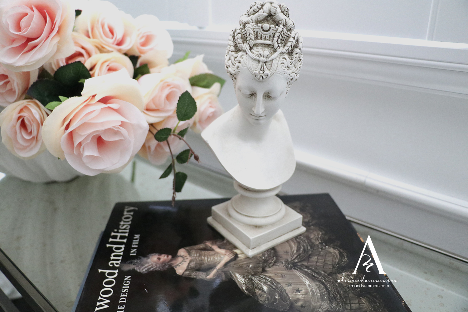 French Office Decor Ideas |Almond Summers Designs | Home Office | Office decor inspiration | French Bust Statues Vintage French Sculptures