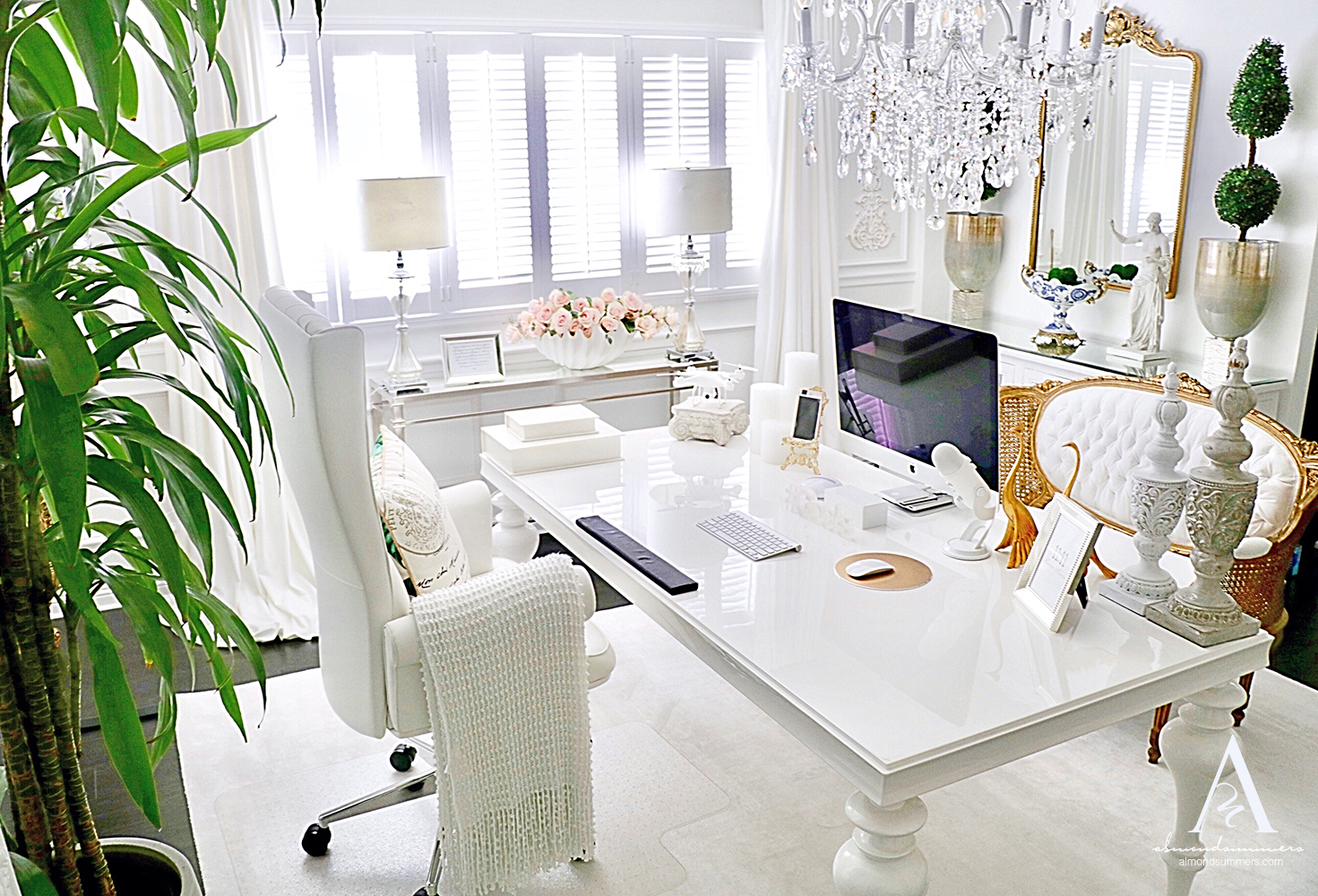 French Office Decor Ideas |Almond Summers Designs | Home Office | Office decor inspiration